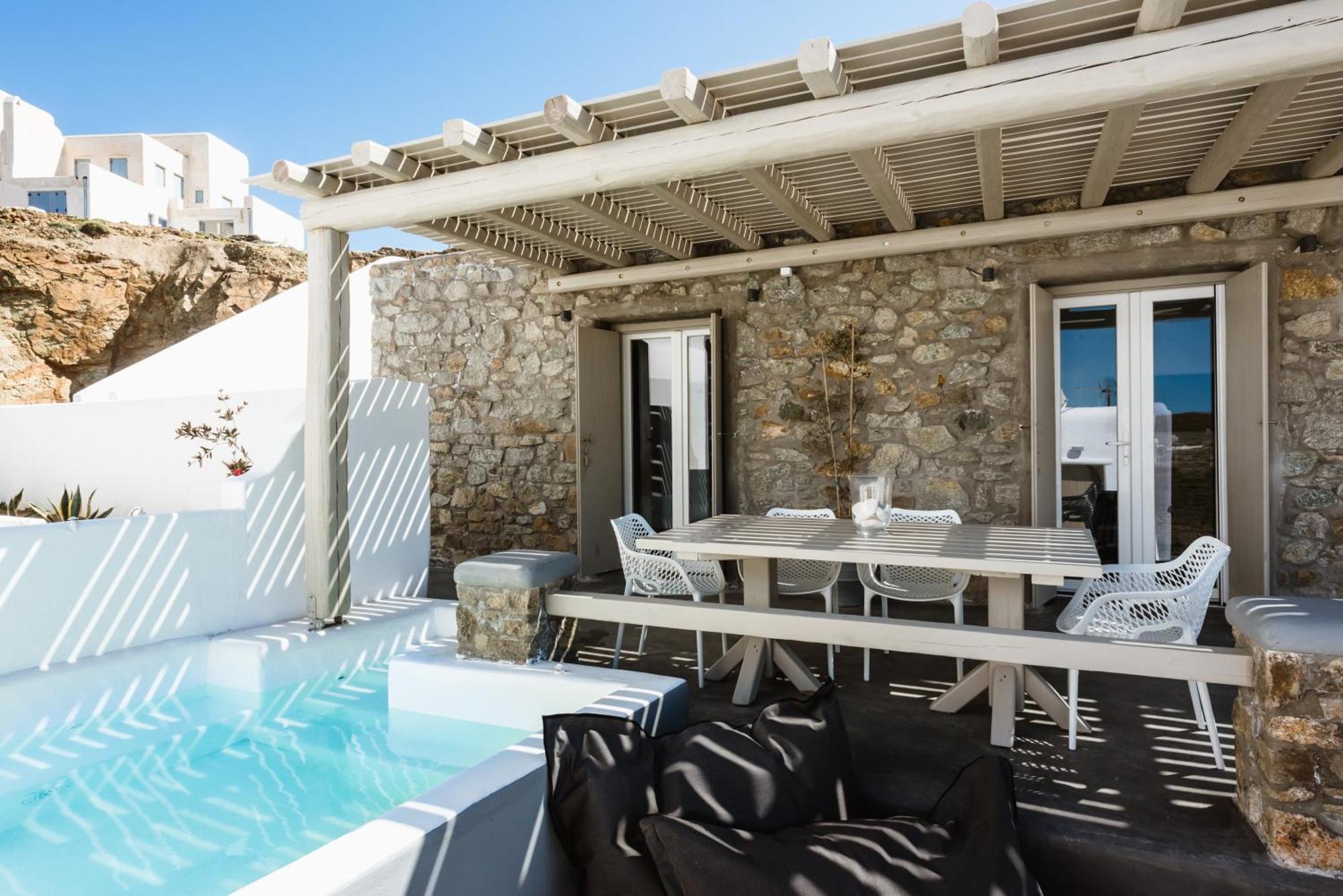 Sea Rock & Sky Private Mykonos Residence Merchia Beach Exterior photo