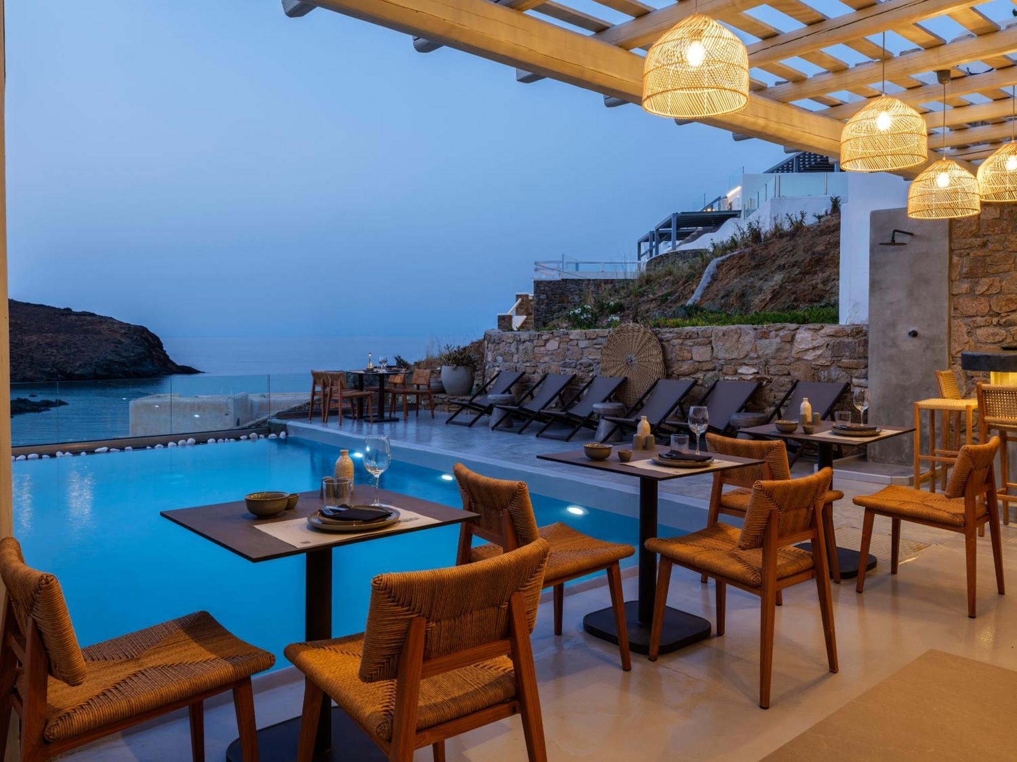 Sea Rock & Sky Private Mykonos Residence Merchia Beach Exterior photo