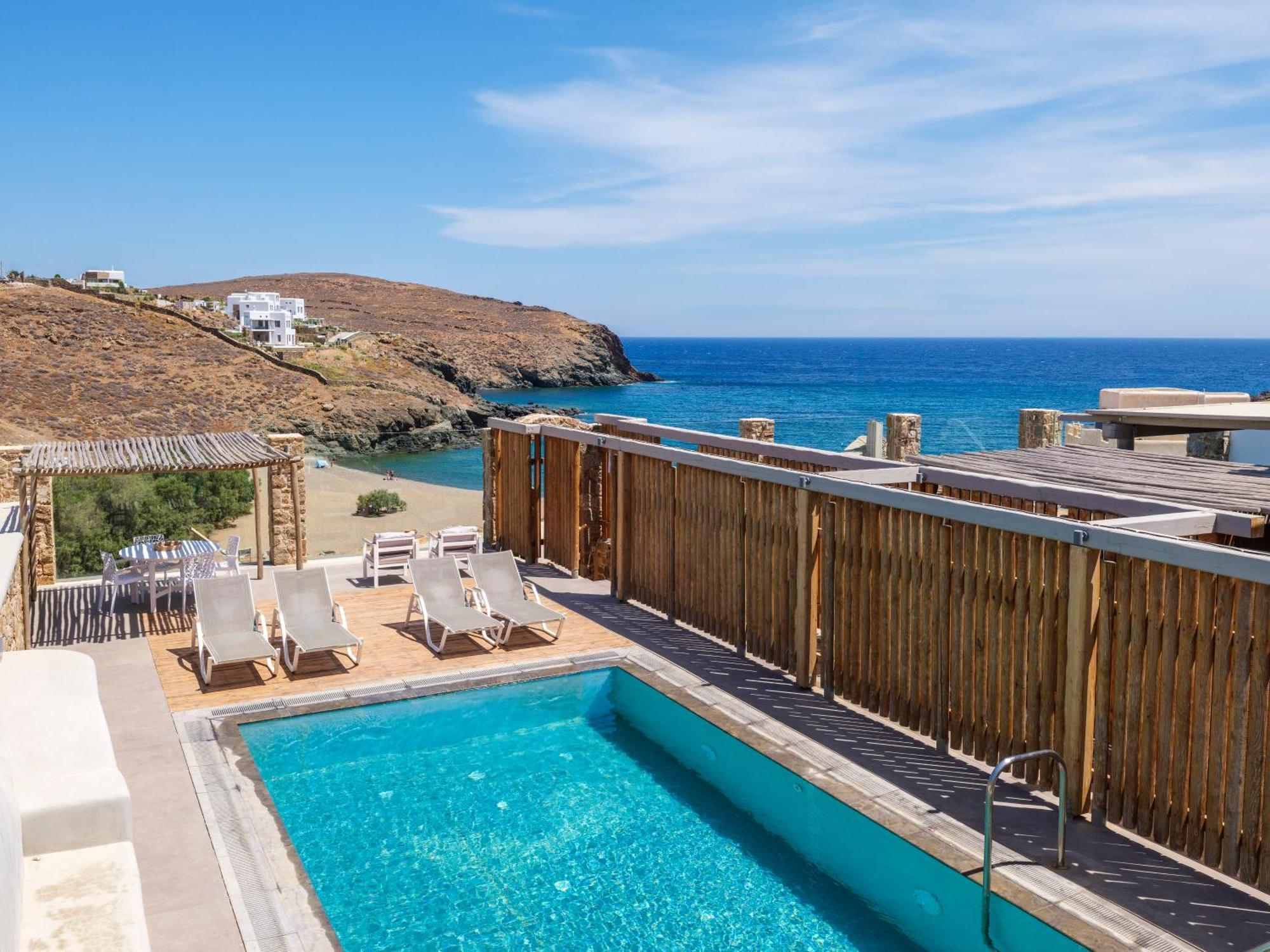 Sea Rock & Sky Private Mykonos Residence Merchia Beach Exterior photo